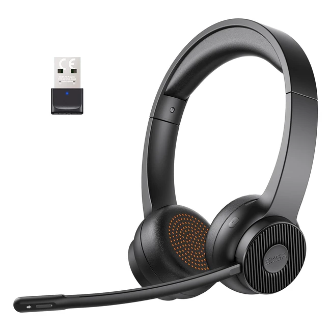 Cuffie Bluetooth V52 Eksa H16 - Cuffie Wireless con Microfono - Dongle USB - 55 