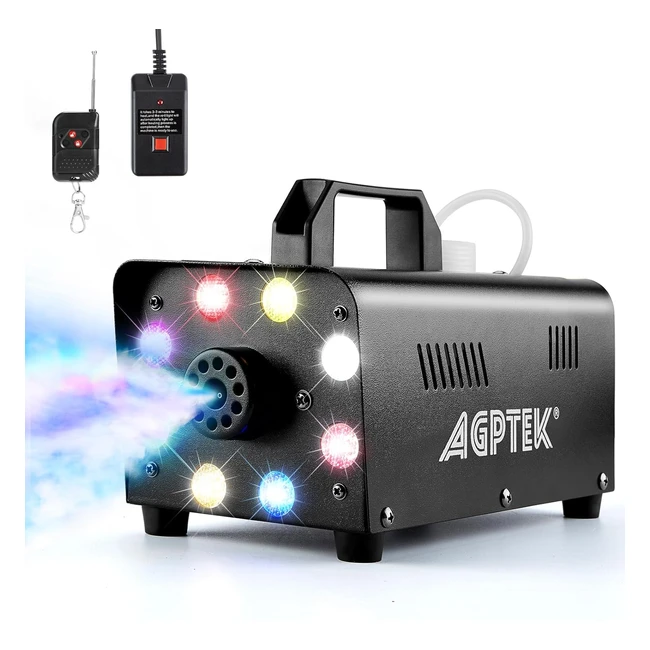 AGPtek Nebelmaschine mit Fernbedienung und LED-Licht | 500W | stabil und tragbar