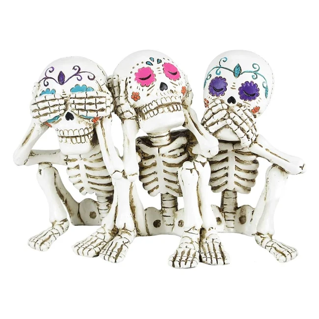 Figurine squelette de calaveras de la sagesse, 203 cm, polyrésine blanc - Nemesis Now