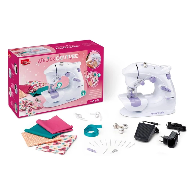 Machine à coudre Maped Atelier Couture avec 4 réalisations tendances - Kit complet pour débutants