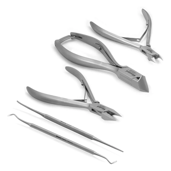 Kit Herramientas Podología 5pzs Blizzard - Alicates Punta de Luna, Punta de Flecha y Corta Cutículas - Acero Inoxidable Alemán