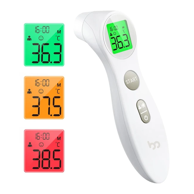 Termometro Frontale per Neonati e Adulti - Misurazione Rapida e Precisa - Allarme Febbre - Lettura Immediata - Bianco