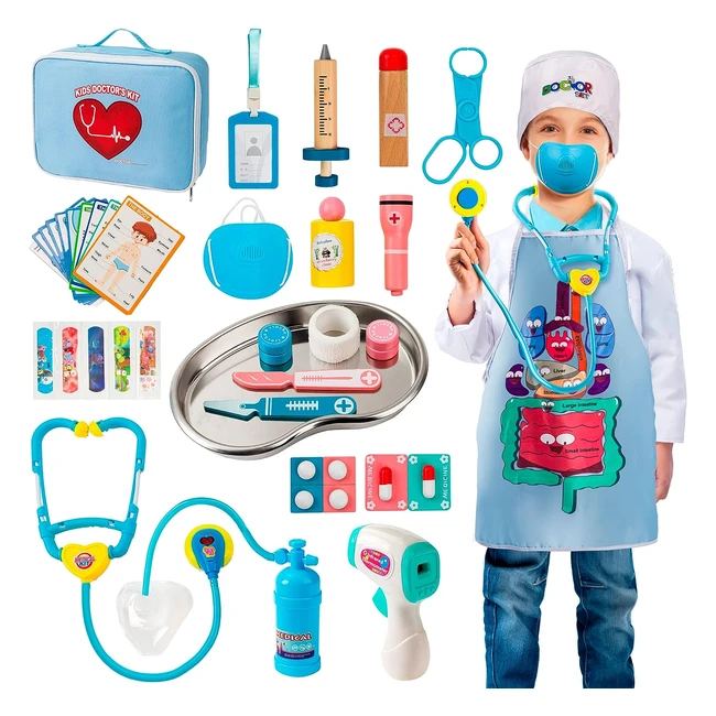 Maletín Doctora Juguetes Médicos de Madera - Juego de Imitación para Niños