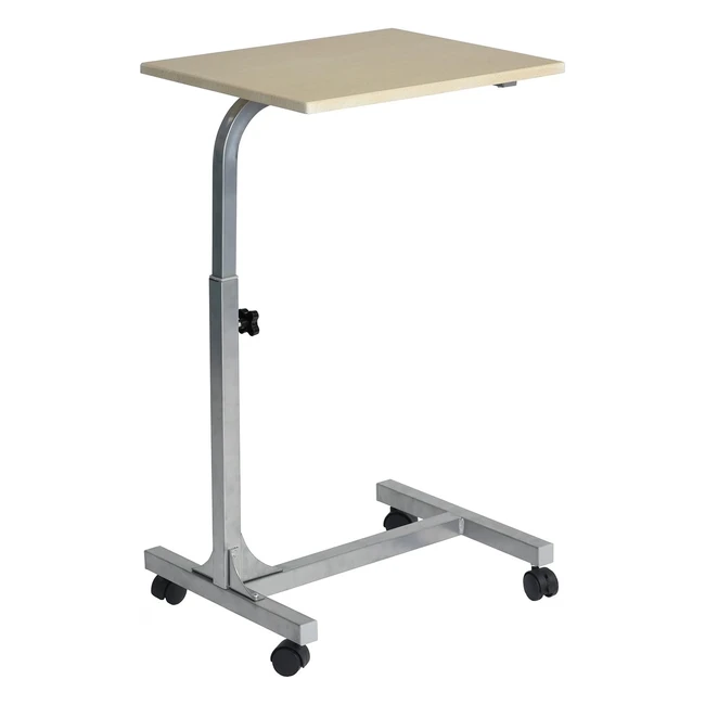 Meuble Cosy Laptop Tisch höhenverstellbar mit Rollen Laptop Ständer Beistelltisch Sofa Tisch Nachttisch Metall Holz Tischplatte Eiche 48 x 37 x 79 cm