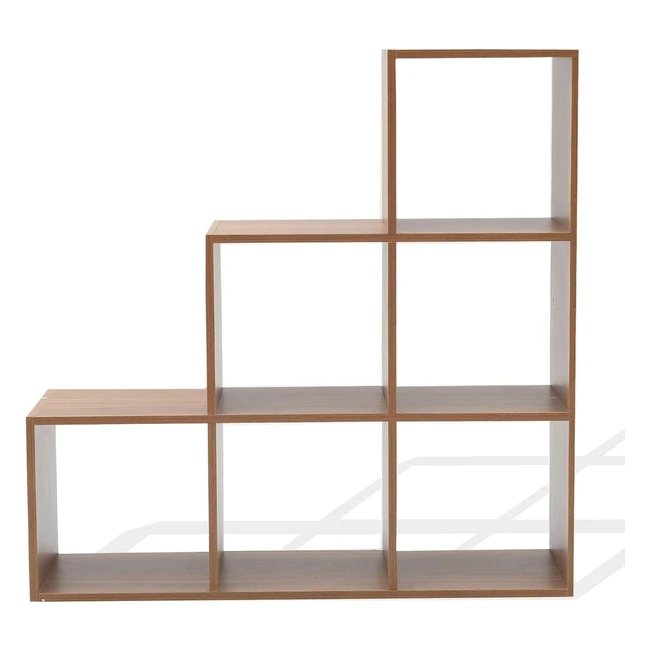 Libreria da Terra Rebecca Mobili Marrone Rovere MDF 6 Scomparti - Design Moderno