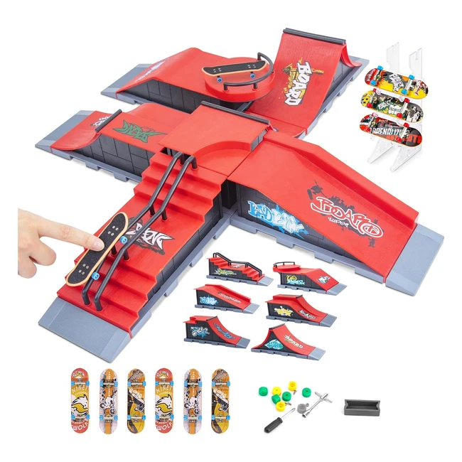 Patinetas para dedos 6 piezas - Rampa de patines con diapasn - ¡Divertido regalo para niños!