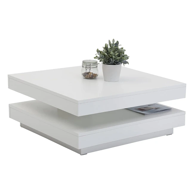 Apollo Couchtisch Andy Quadratisch Holzwerkstoff 360° drehbar 67x67x35cm