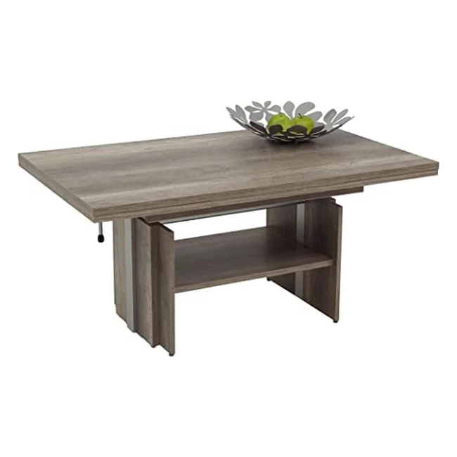 Apollo Couchtisch Jerome Holzwerkstoff Melaminbeschichtet Wildeiche Ausziehbar 110177cm Höhenverstellbar mit Lift 5369cm