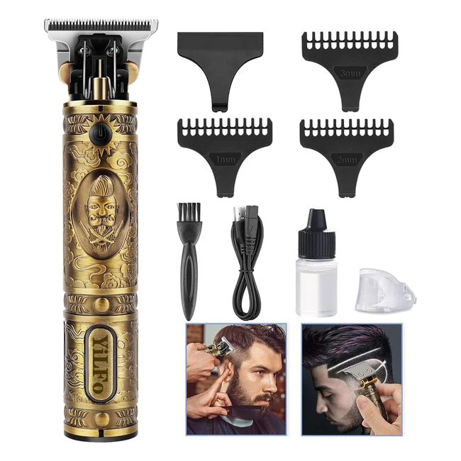 Precision Hair Clippers for Men - Professional Rechargeable T-Blade Grooming Kit