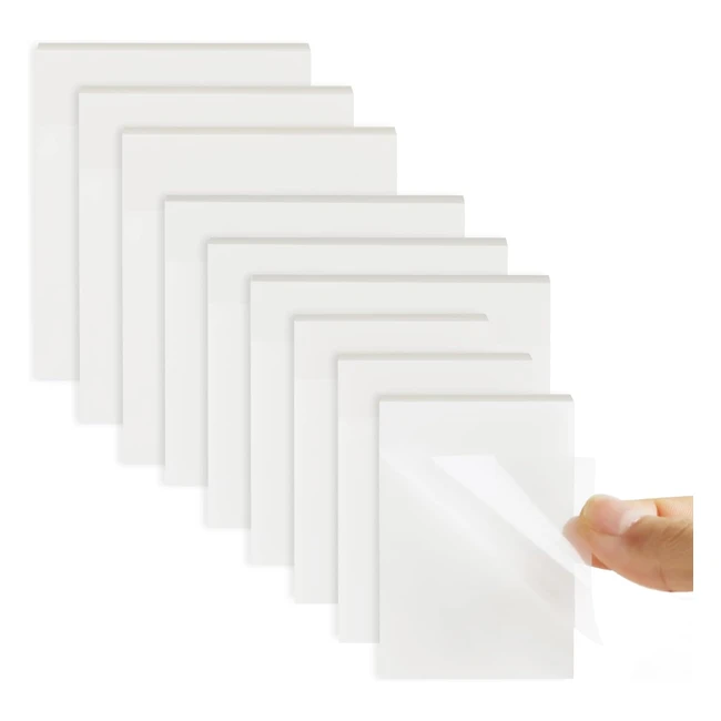 Vicloon Transparent Feuillets 450pcs Autocollantes Transparentes pour Étudiants - 3 Tailles Notes Autocollantes Transparentes