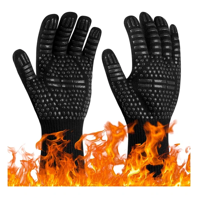Flintronic Grill Gloves - Heat Resistant Hand Protection - 1472F800C - Ideal for