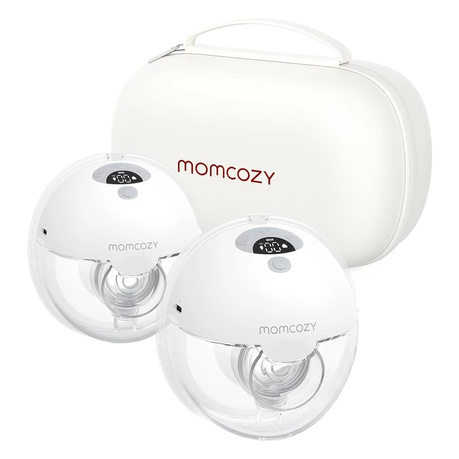 Momcozy M5 Hands Free Breast Pump - Doublesealed Flange, 3 Modes, 9 Levels - Portable, 24mm - Gray