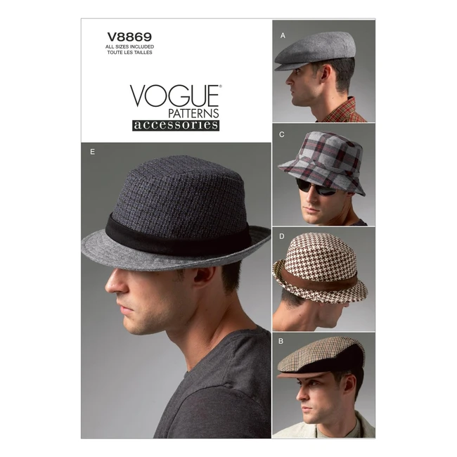 Stylish Mens Hats - Vogue Patterns V8869 - Limited Stock