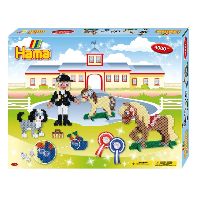 Boîte cadeau école d'équitation Hama perles à repasser 3151 multicolore