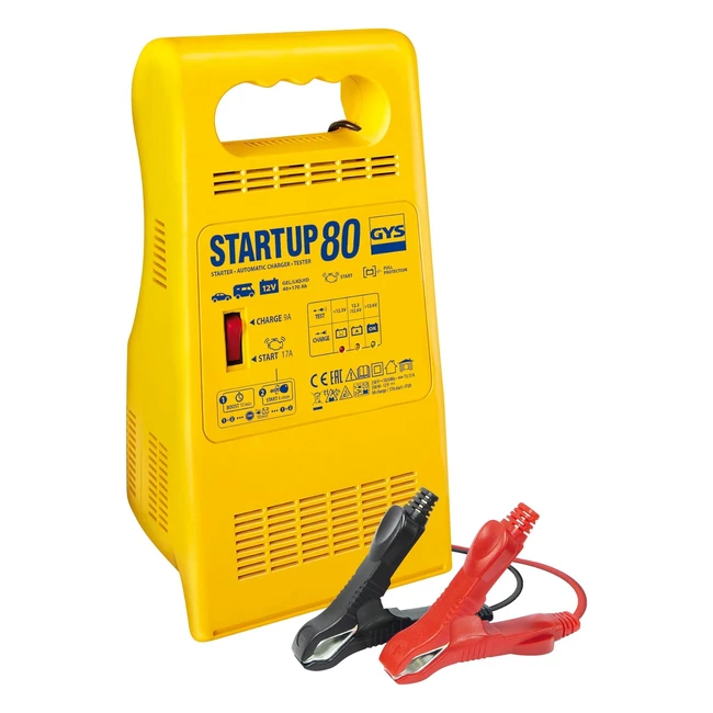 Chargeur de démarrage GYS GYS024922START 80 - Modèle 3 en 1 - Démarreur, chargeur et testeur 12V