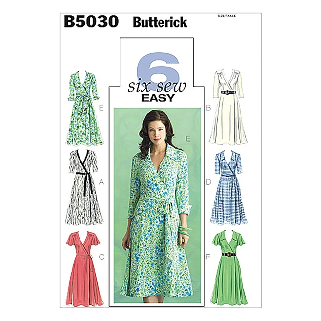 White Butterick Patterns B5030 Size BB 8-14 Misses Dress with Belt and Sash
