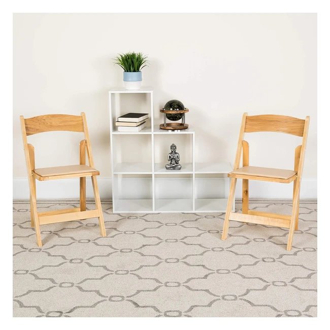 Sedia Pieghevole in Legno Vinile Naturale - Set di 4 - Flash Furniture