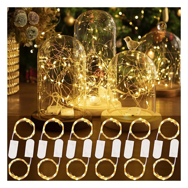 Lot de 12 guirlandes lumineuses 20LEDs blanc chaud - Hxweiye