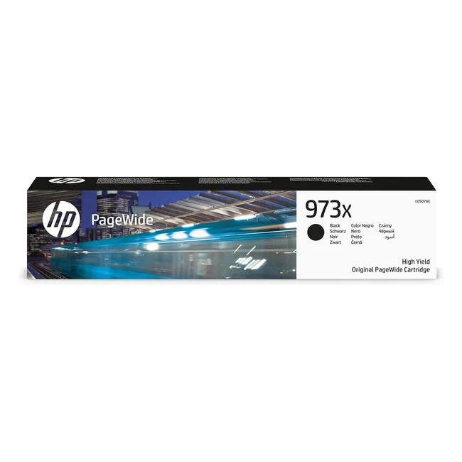Cartucho de tinta HP 973X L0S07AE - Negro - Alta capacidad - Páginas compatibles con HP PageWide Pro 452dn 452dw 452dwt y MFP 477dw