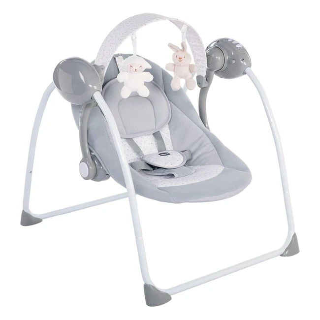Chicco Relax & Play Balancelle Automatique pour Bébé - Réglable 5 Vitesses - Fermeture Compacte - Gris