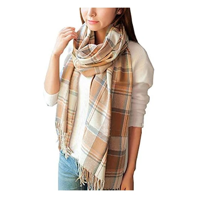 Heekpek Winter Long Soft Warm Tartan Check Scarves for Women