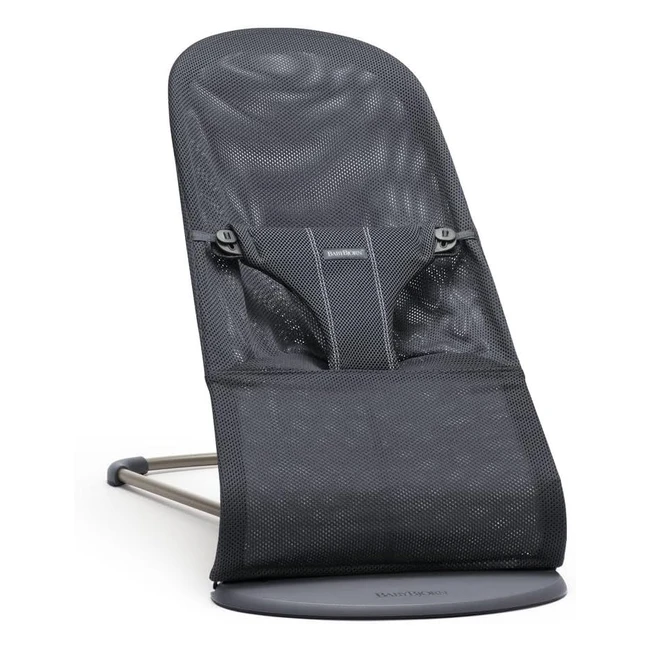 BabyBjörn Sdraietta Bliss Mesh Antracite - Supporto Ergonomico, Dondolio Naturale, Ripiegabile