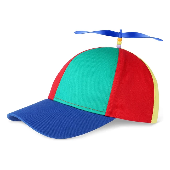 AOMIG Propeller Hat Adults - Funny Helicopter Fisherman Hat with Propellers - Colorful Patchwork Rainbow Cap - Sun Protection Outdoor Hat