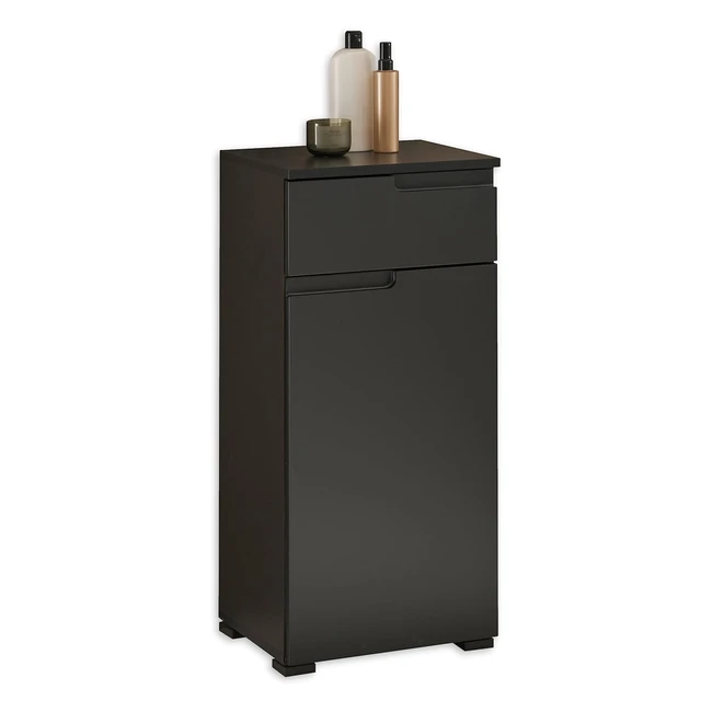 Spice Badezimmer Kommode mit Schublade in Mattschwarz - Viel Stauraum - 40 x 855 x 32 cm