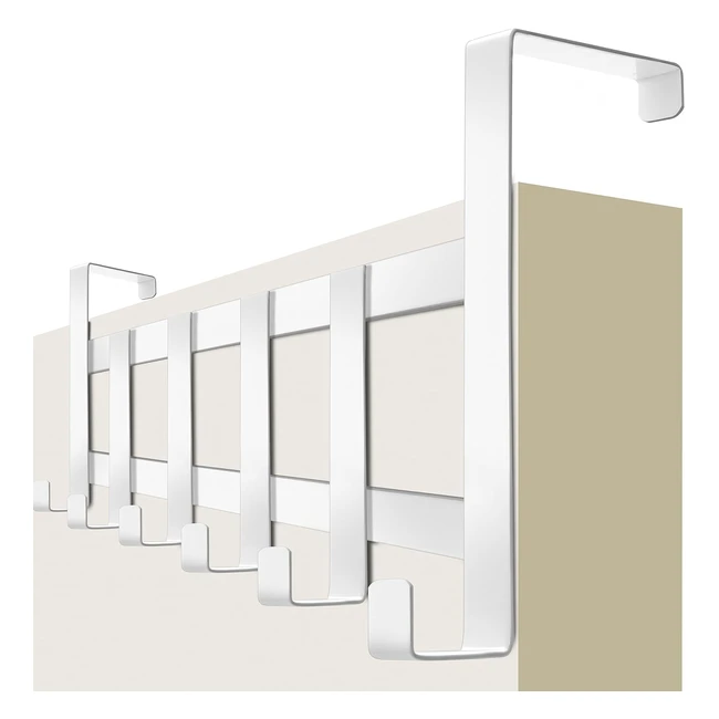 Perchero Puerta 4smile, Barra de Gancho Blanca con Almohadillas Antideslizantes y de Fieltro