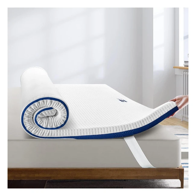 Topper matrimoniale Bedstory 7cm - Memory Foam di gel - Coprimaterasso rinfrescante e traspirante - Con fodera rimovibile e lavabile