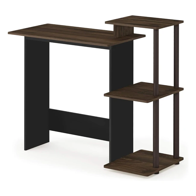 Furinno Efficient Home Laptop Desk - Compact Design, Columbia Walnut/Brown, 1006W x 853H x 396D cm