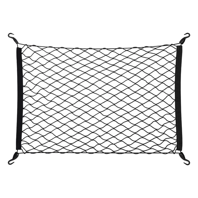 Filet de voiture élastique Relaxdays pour coffre universel, protection et rangement pratique, maille noire