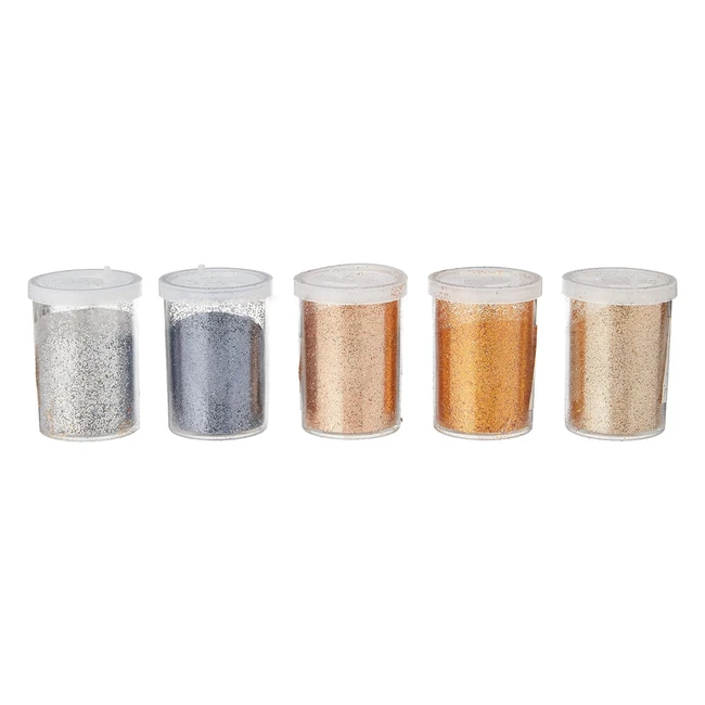 Barattolini di Glitter Metallizzato Baker Ross - Confezione da 5 - Ideale per De