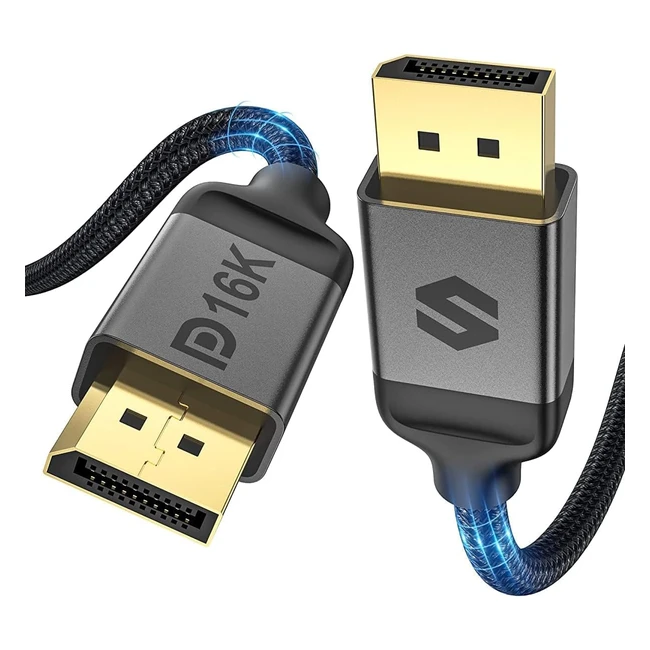 Cable DisplayPort Silkland 20 1m 4K144Hz 165Hz 240Hz 2K144Hz 165Hz 240Hz 8K16K60Hz 80Gbps HDR ARC DSC12A GSync FreeSync