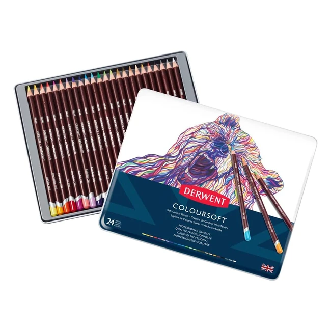 Derwent Coloursoft Colouring Pencils Set of 24 - Professional Quality