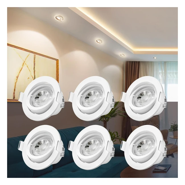 OREIN LED Spots Recessed Ceiling Downlights Adjustable IP23 3000K 45W 450lm LED 