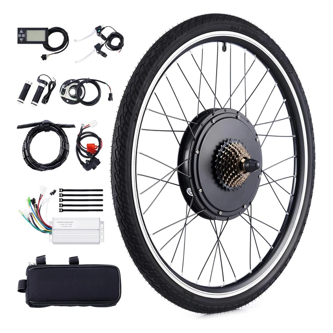 Kit Conversione Bici Elettrica Viribus 500W/1000W/1500W - Ruota 26/28 Pollici - Motore Mozzo - LCD - Sensore Assistenza Pedalata