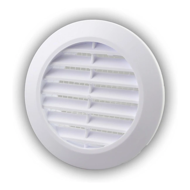 Grille d'aération ronde 90 mm blanc avec moustiquaire - Résistant aux intempéries