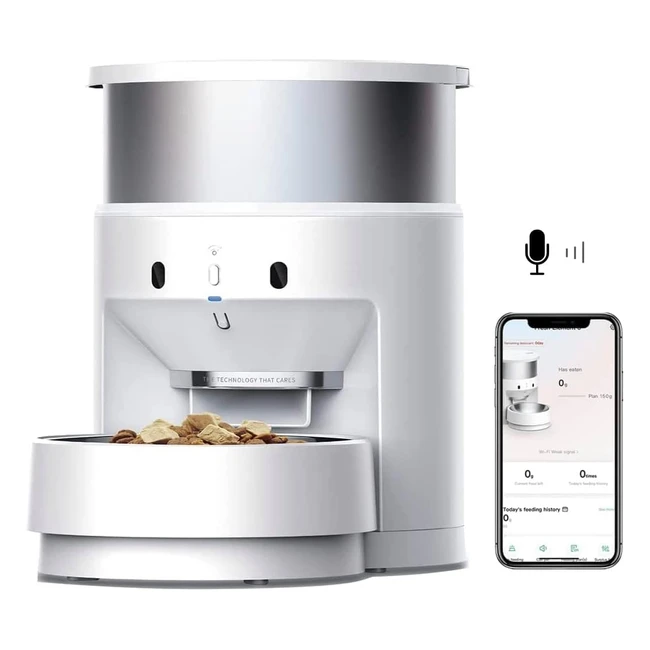 Petkit Automatic Cat Feeder - Stainless Steel WiFi Enabled 20s Voice Recorder 