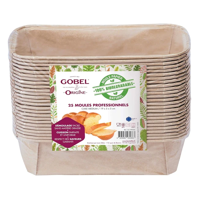 Pack de 25 moules professionnels Gobel en papier naturel 100 biodgradable