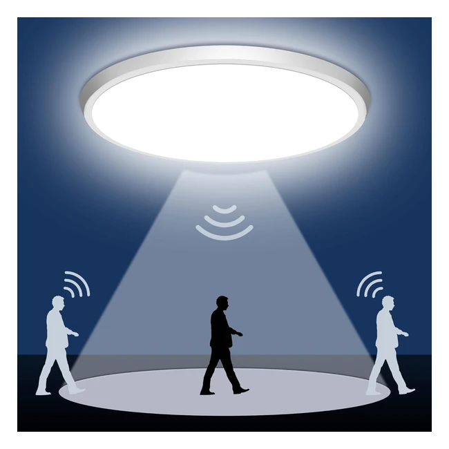 Plafonnier LED avec détecteur de mouvement 24W 4000K - Dodopen