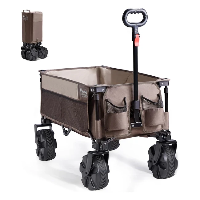 Timber Ridge Collapsible Folding Festival Wagon Pull Along Trolley - Adjustable Handle, Durable Material