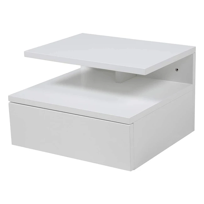 AC Design Furniture Fia Nachttisch mit 1 Schublade in Weiß - Platzsparender Wandschrank im minimalistischen Stil - Hochglanzfinish - B 35 x H 225 x T 32 cm