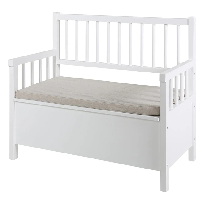 AC Design Furniture Thomas Bank mit Aufbewahrung B 90 x T48 x H 85 cm weiß Holz 1 Stk