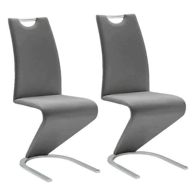 Robas Lund Esszimmerstühle 2er Set Schwingstuhl Grau Amado 620 x 450 x 1020 cm