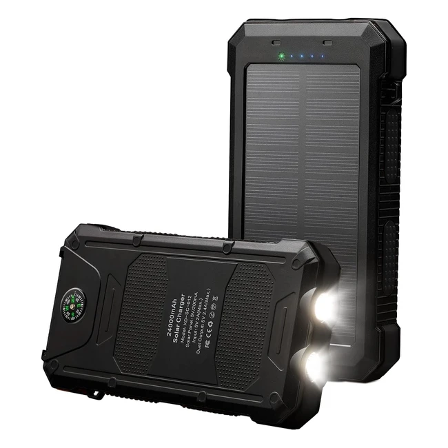 Cargador Solar XDragon 24000mAh - Carga Rpida - iPhone Samsung - Camping Sende