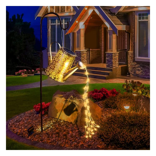 Solar Watering Can Lights - Waterproof Copper Outdoor Sculptures - Star LED Fairy Art Decorative Lamp