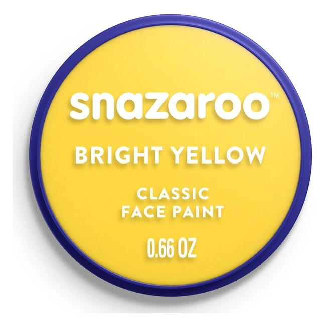 Snazaroo Peinture Visage et Corps Jaune 18ml - Qualité Cosmétique
