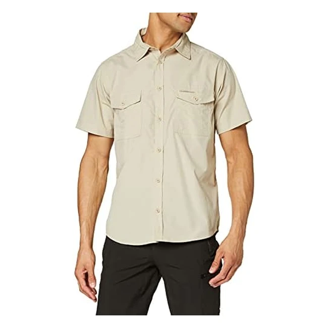 Craghoppers Kiwi Short Sleeve Shirt - Oatmeal - Style & Comfort - #CMS701