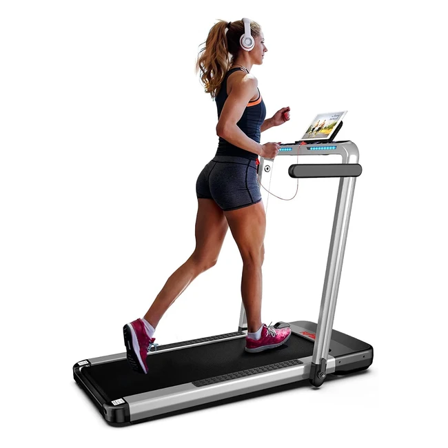 Tapis Roulant Elettrico Pieghevole 2 in 1 - 14kmh - Display LCD - 12 Programmi 